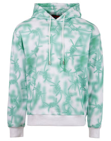 Real Buy | Men | Nails Print Tie Dye Hooded Sweatshirt | Green x White