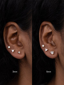 Heart Stud Earrings | 5A Grade Cubic Zirconia | 14K Gold Plated Brass