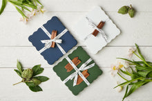 Square Scalloped Cheese Board with Cheese Markers | White | Small