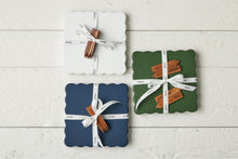 Square Scalloped Cheese Board with Cheese Markers | White | Small