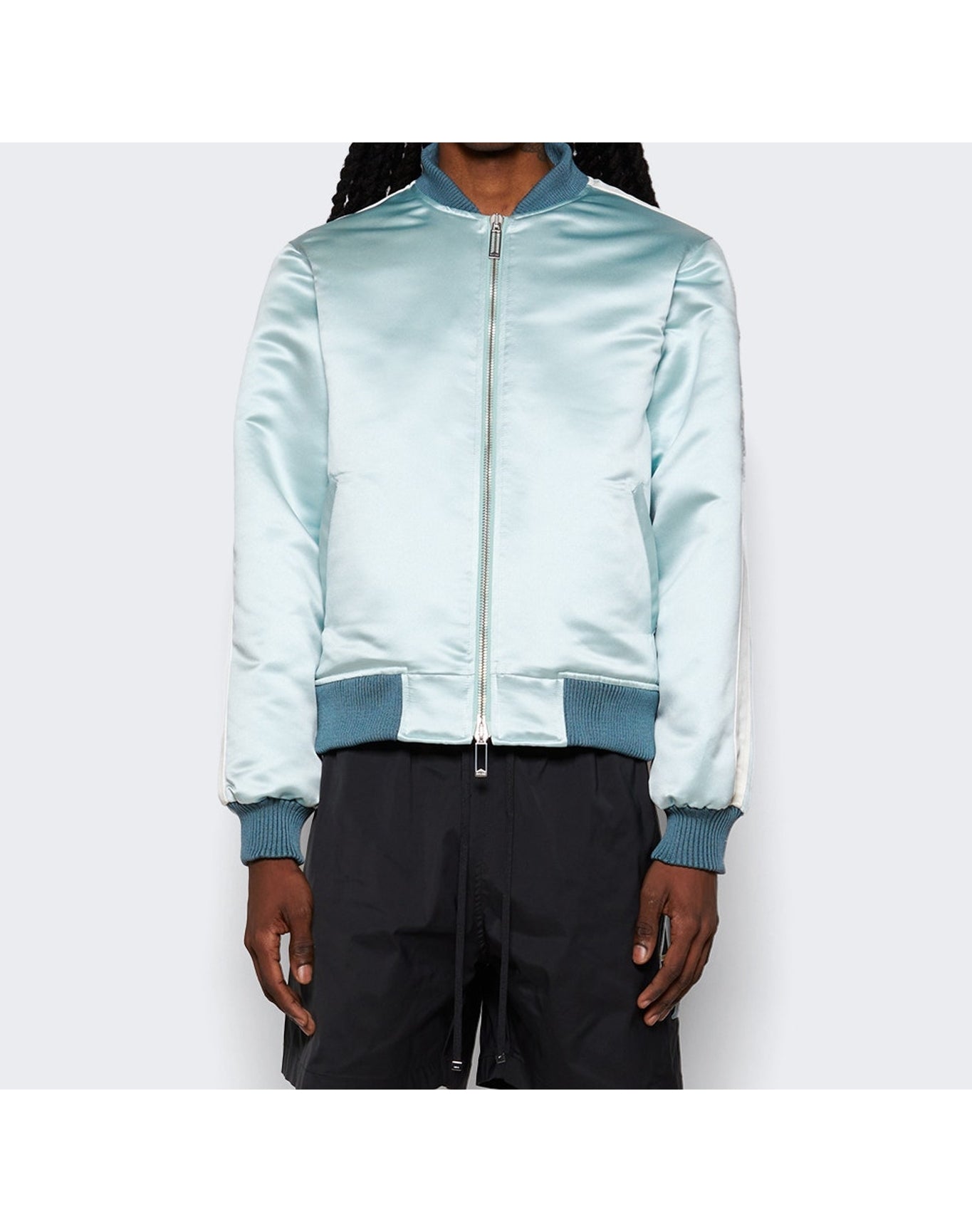 Rhude | Men | 02 Satin Bomber | Mint x Crème