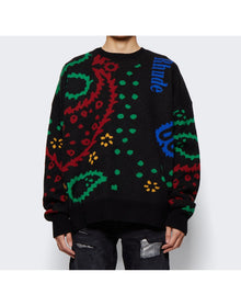 Rhude | Men | Bandana Knit Crewneck | Black