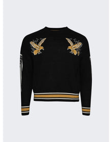 Rhude | Men | Eagle Souvenir Knit Crewneck | Black x Yellow