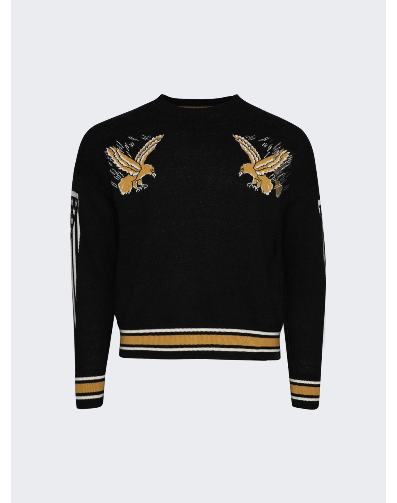 Rhude | Men | Eagle Souvenir Knit Crewneck | Black x Yellow