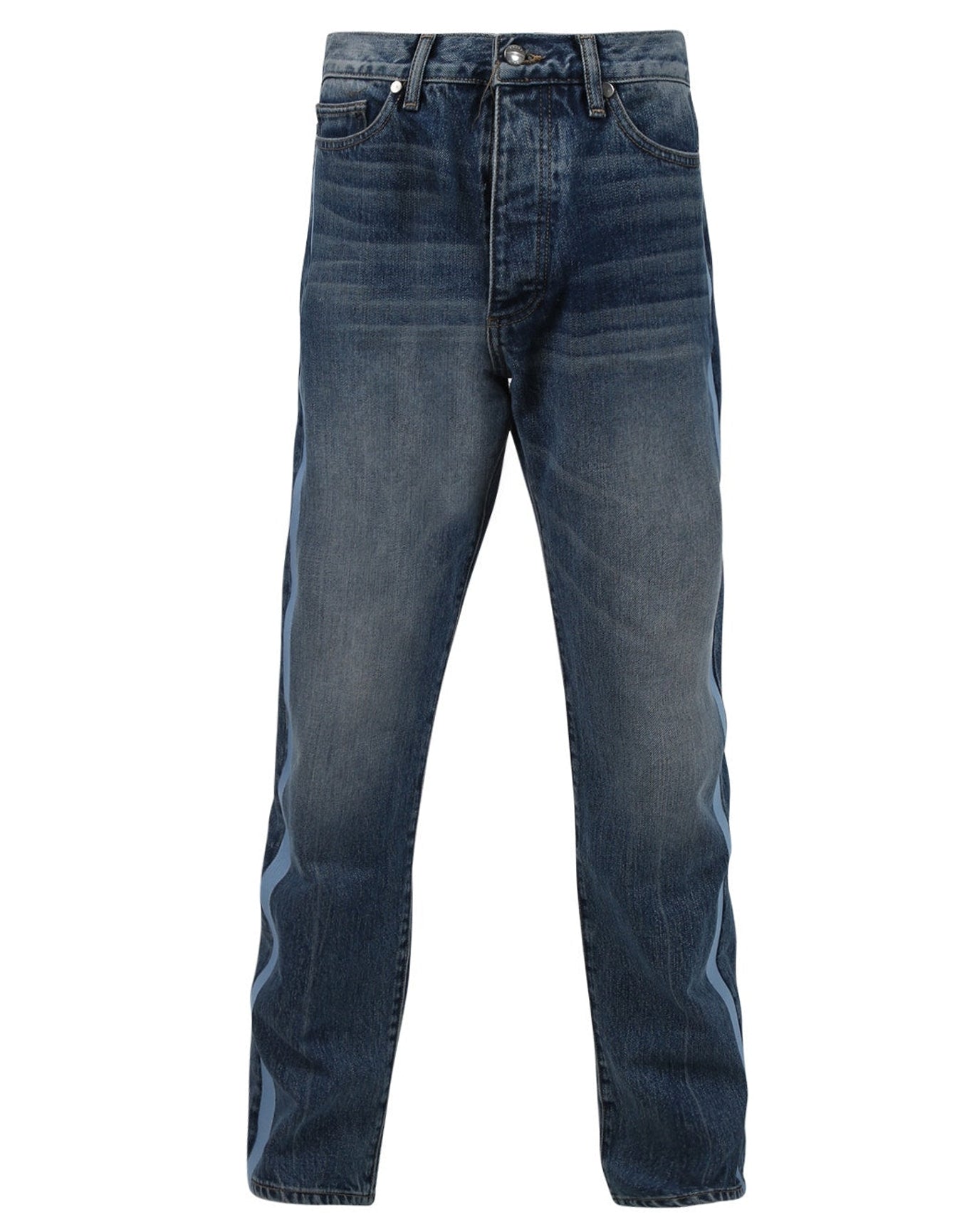 Rhude | Men | Embroidered Side Stripe Jean | Indigo Blue