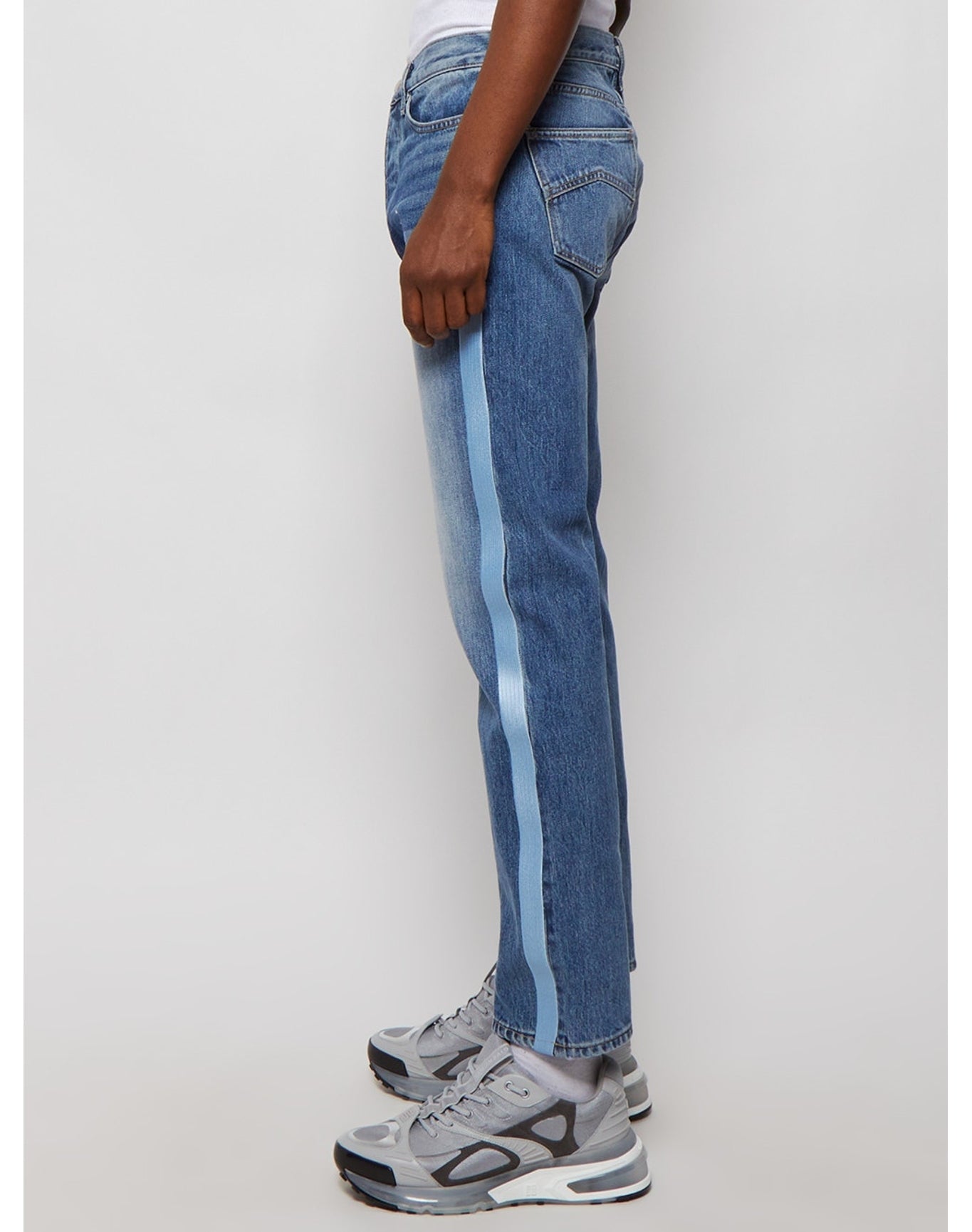 Rhude | Men | Embroidered Side Stripe Jean | Indigo Blue