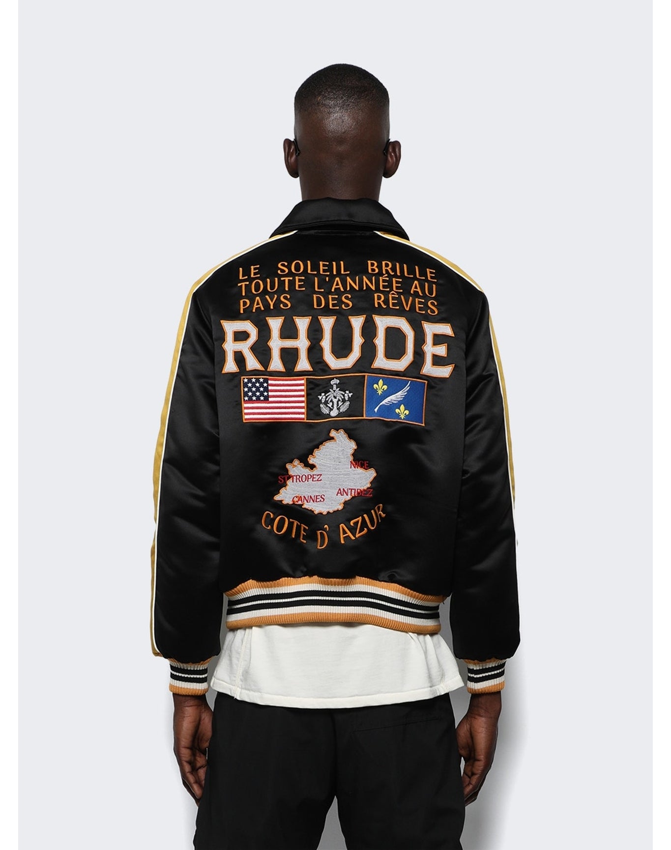 Rhude | Men | Le Soleil Bomber | Black x Mustard