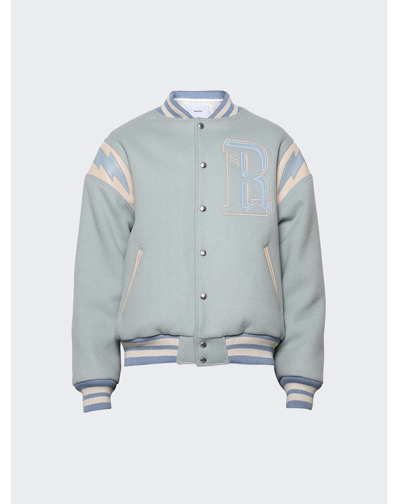 Rhude | Men | Lighting Varsity Jacket | Mint x Cream