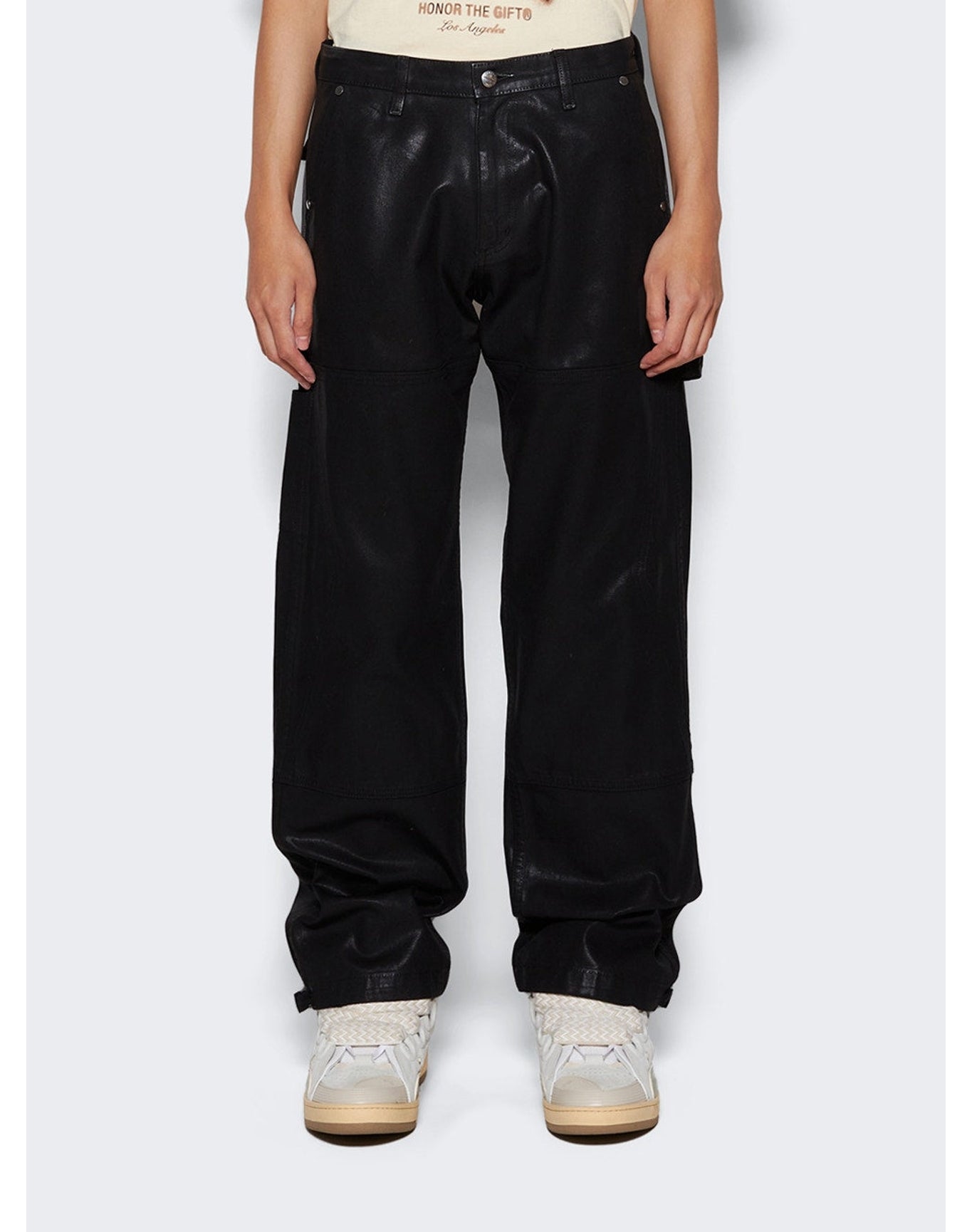 Rhude | Men | Oil Stain Reza Double Knee Jeans | Black