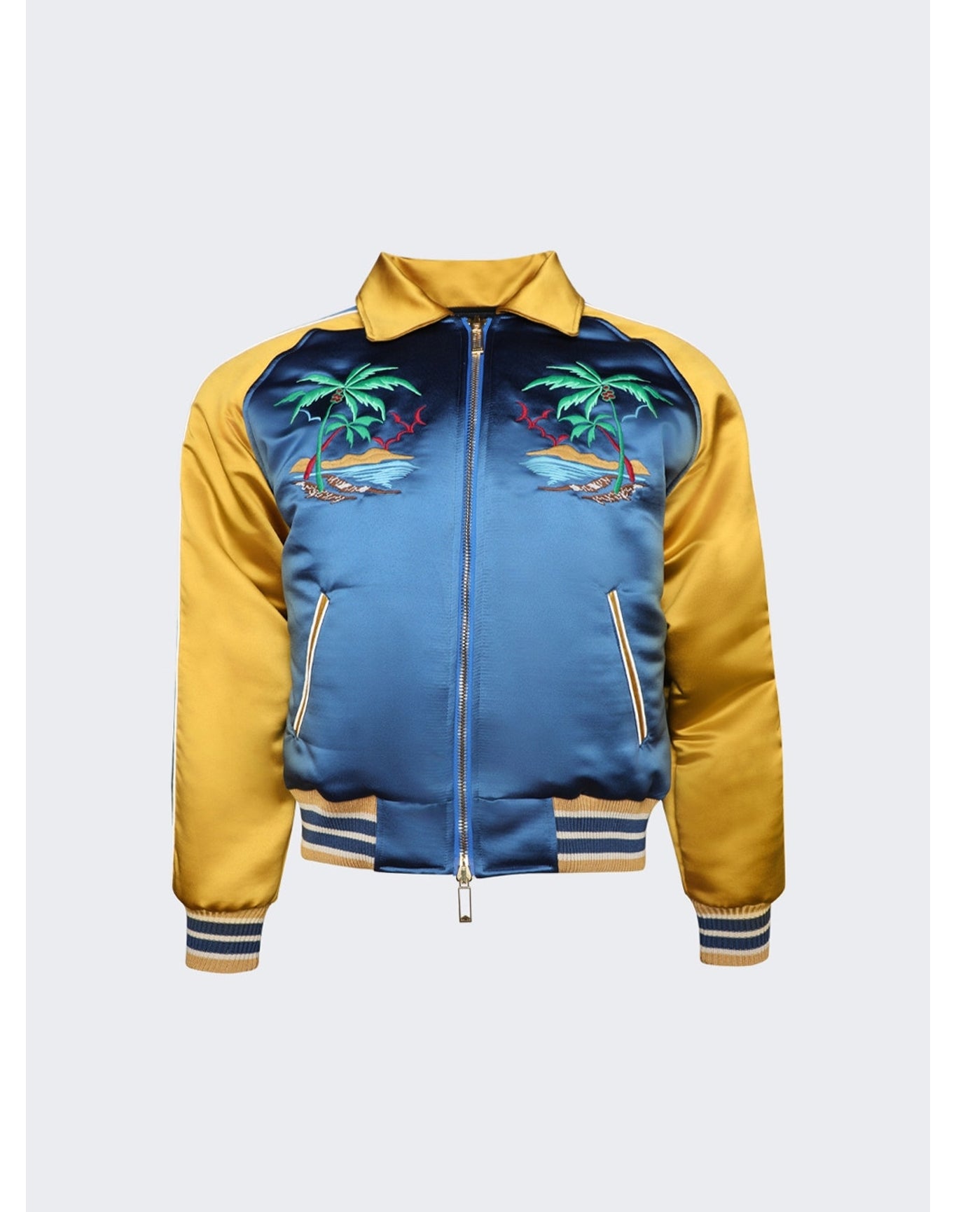 Rhude | Men | Palm Eagles Souvenier Jacket | Navy x Mustard Yellow
