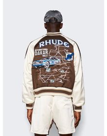 Rhude | Men | Satin Souvenier Jacket | Brown x Cream