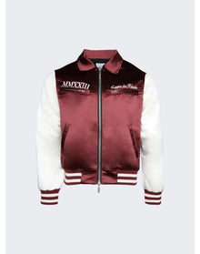 Rhude | Men | Satin Varsity Jacket | Maroon