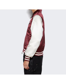 Rhude | Men | Satin Varsity Jacket | Maroon