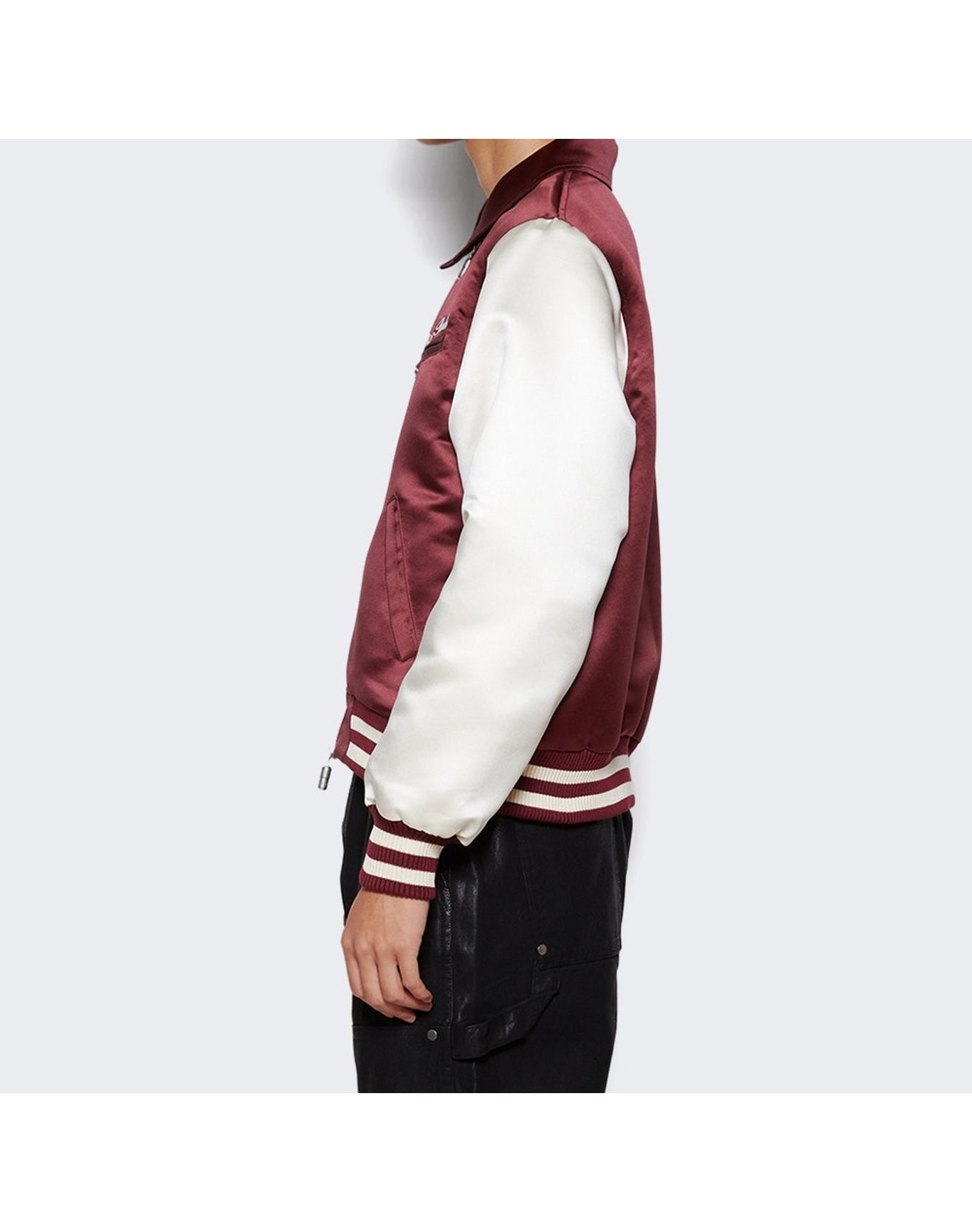 Rhude | Men | Satin Varsity Jacket | Maroon