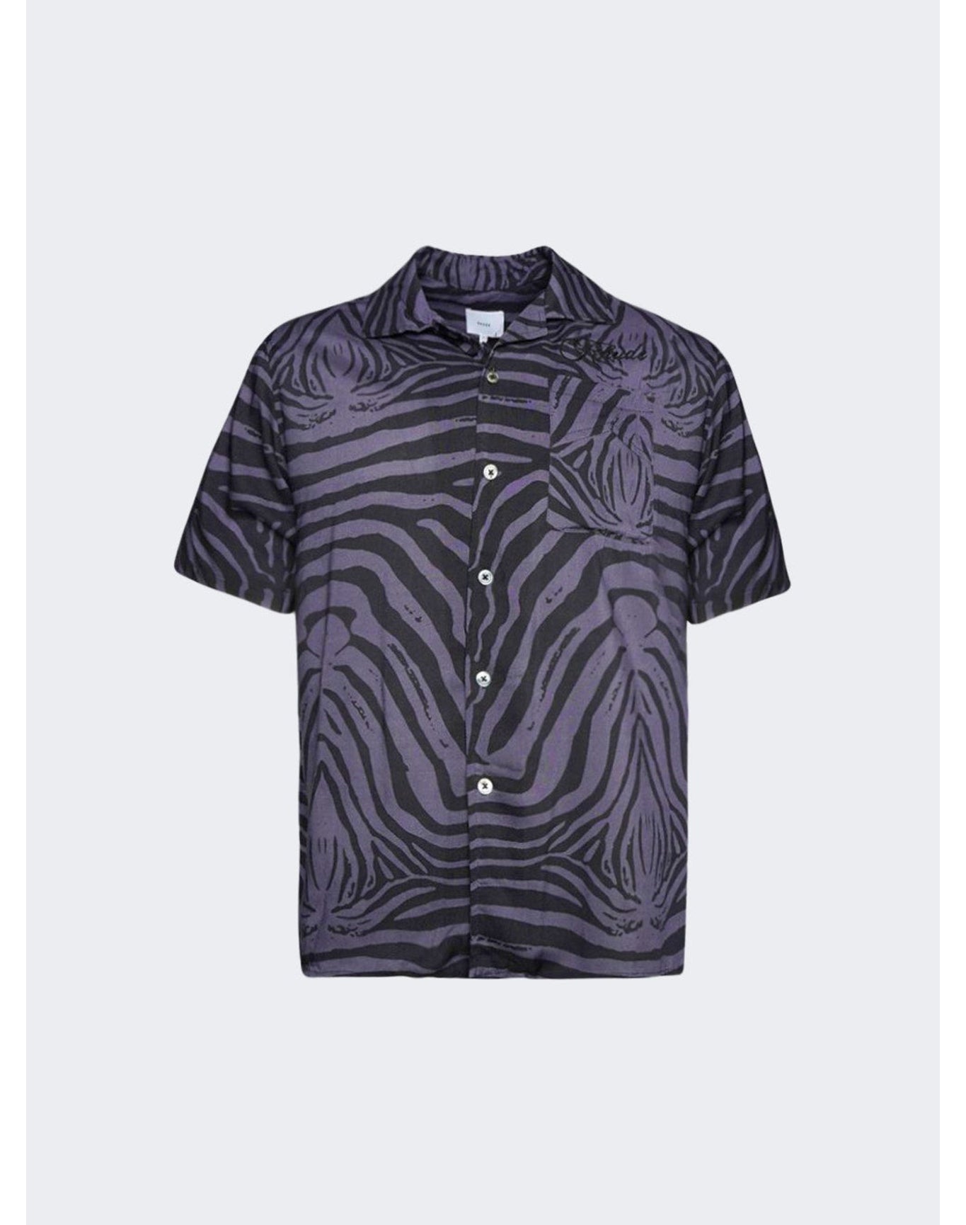 Rhude | Men | Short Sleeve Zebra Shirt | Charcoal