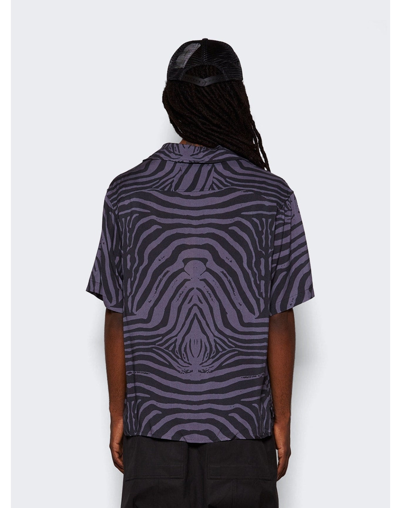Rhude | Men | Short Sleeve Zebra Shirt | Charcoal