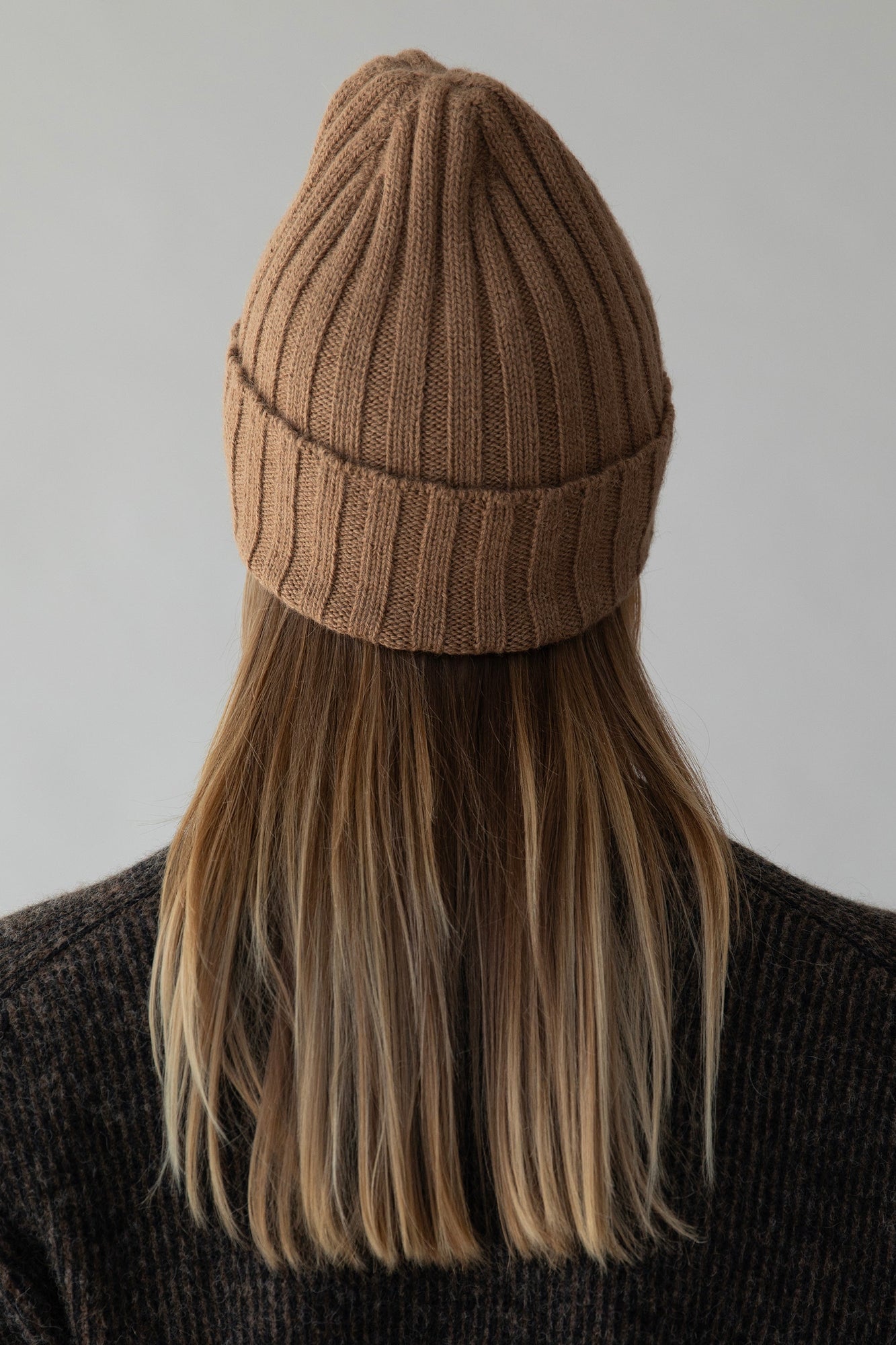 Ribbed Beanie | Camel