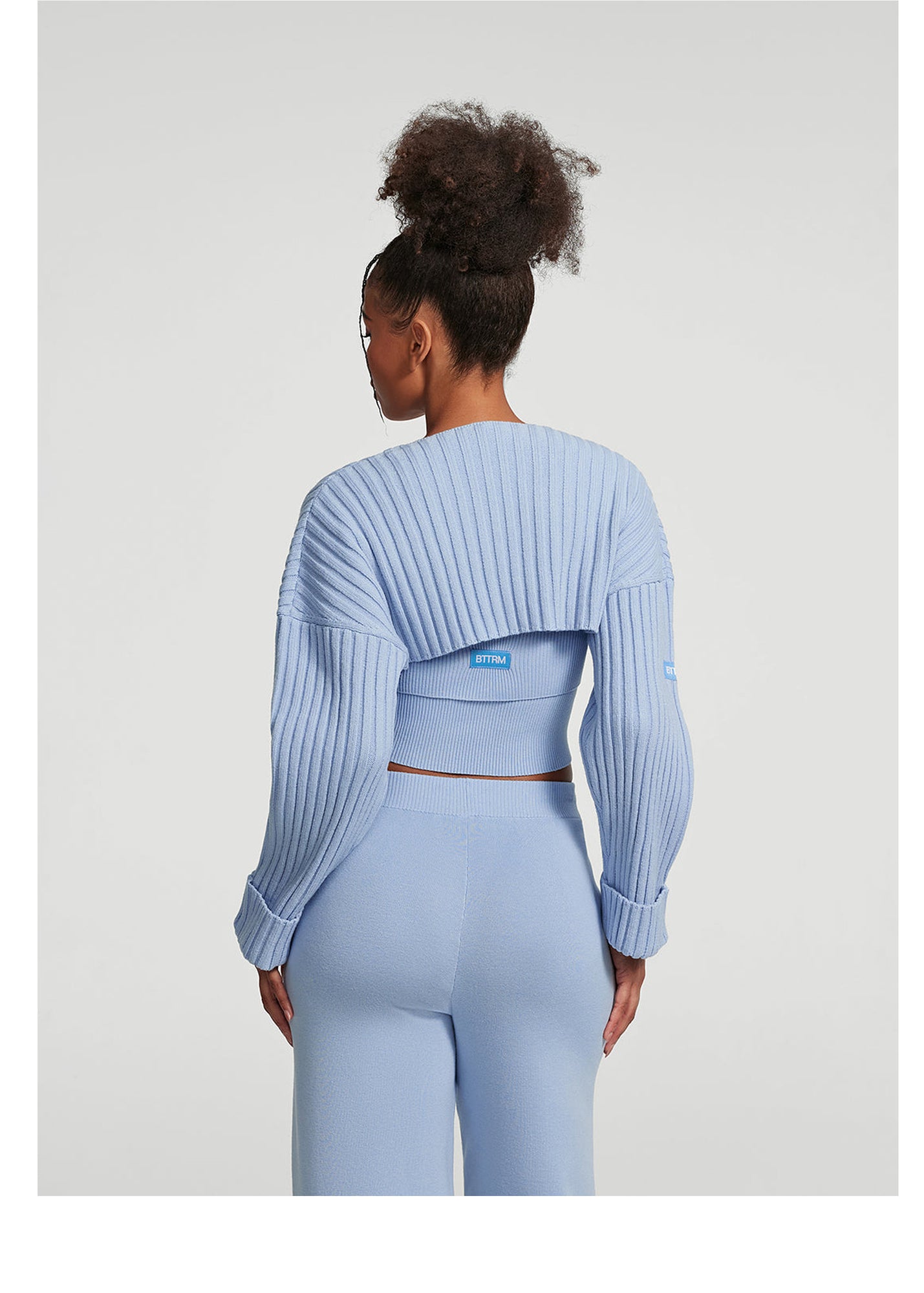 Ribbed Knit Shrug | Sky Blue