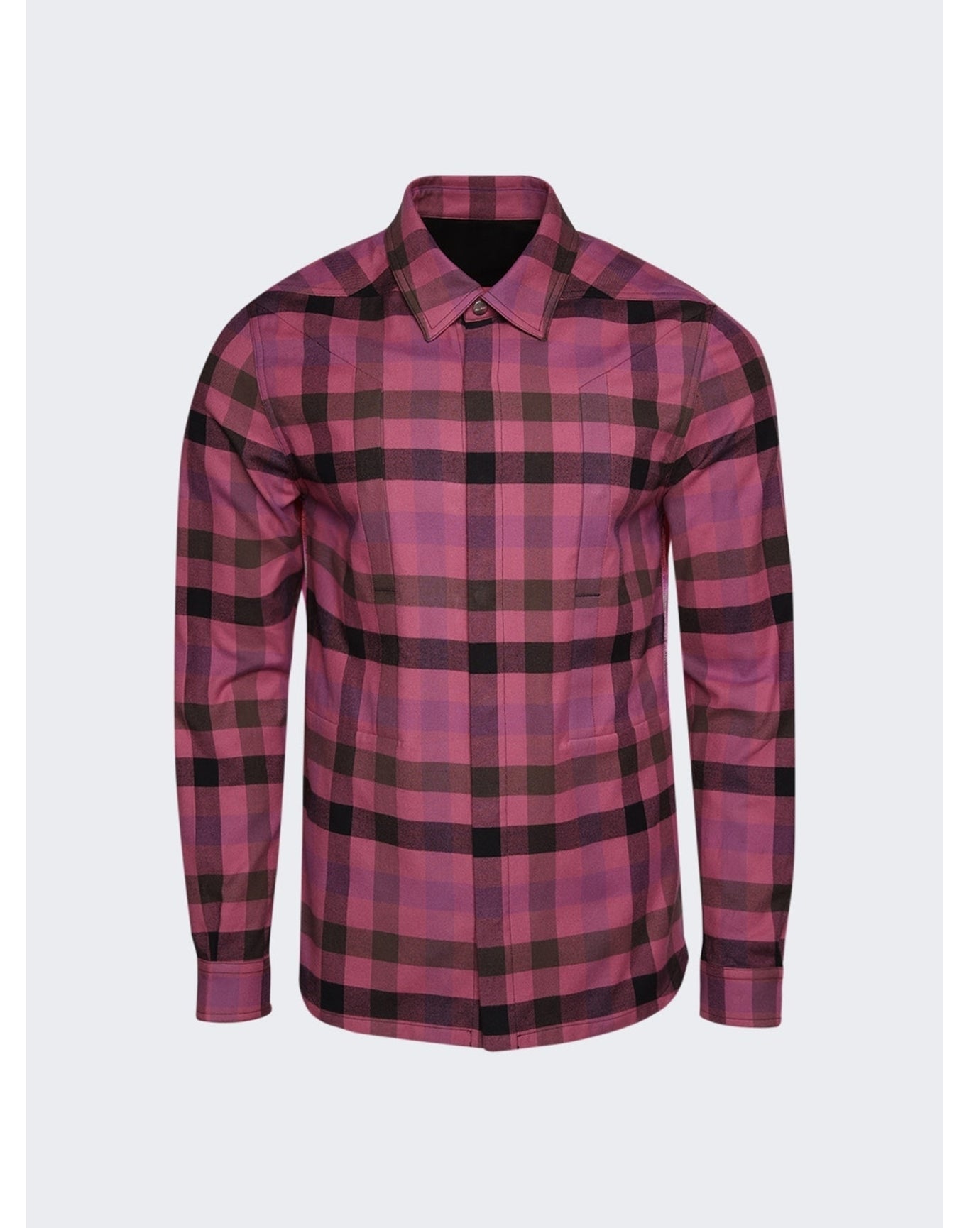 Rick Owens | Men | Fogpocket Plaid Outershirt | Hot Pink