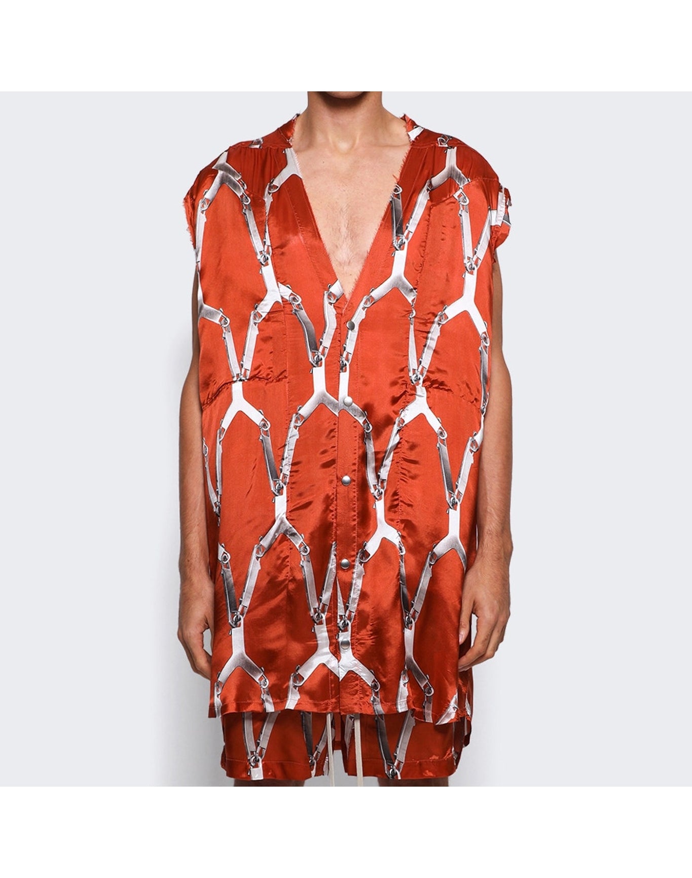 Rick Owens | Men | Jumbo Cut Out Overshirt | Orange