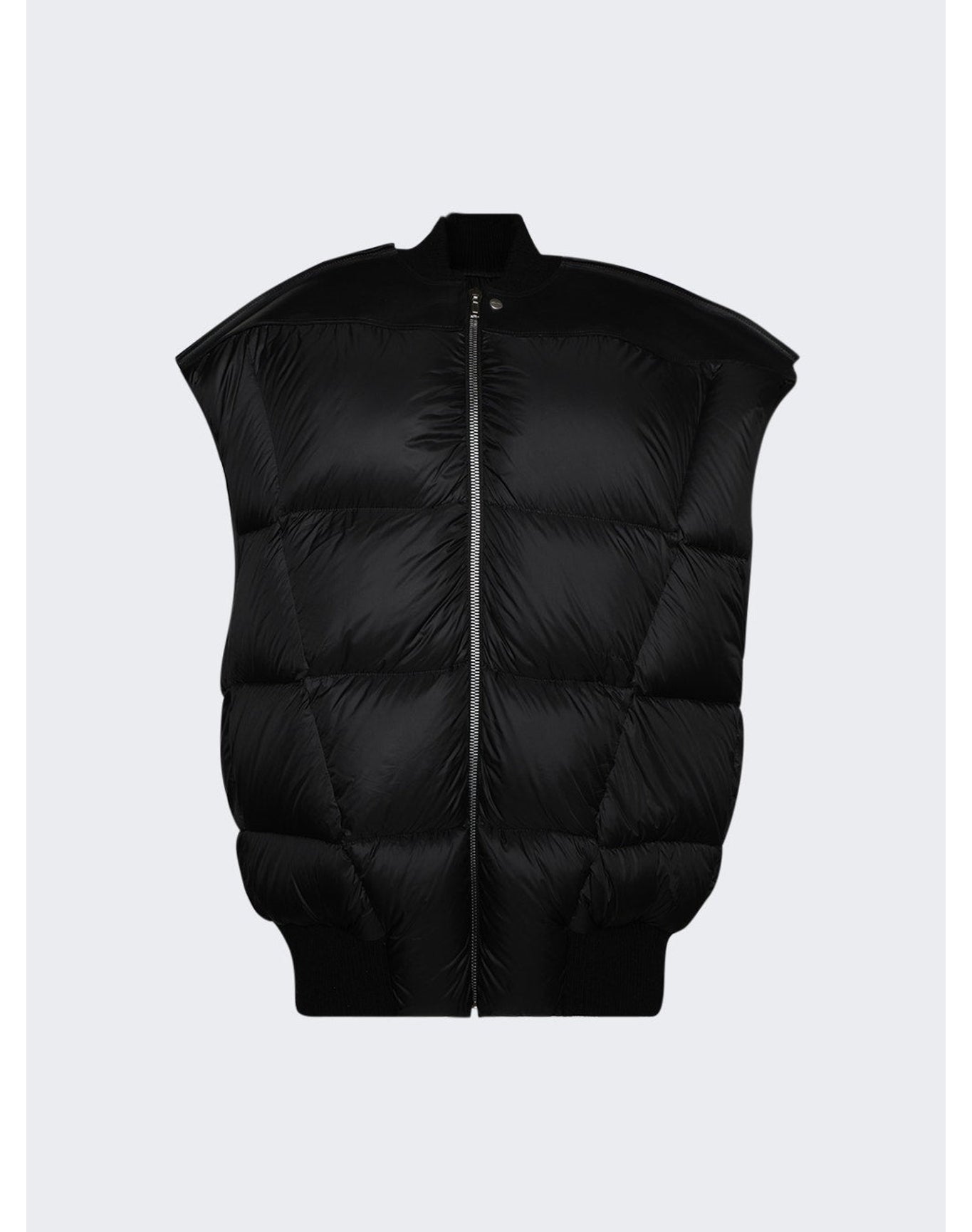 Rick Owens | Men | Padded Leather Jumbo Flight Vest | Black