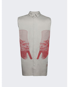 Rick Owens | Men | Ron Jumbo Outershirt | Pearl x Cardinal Red