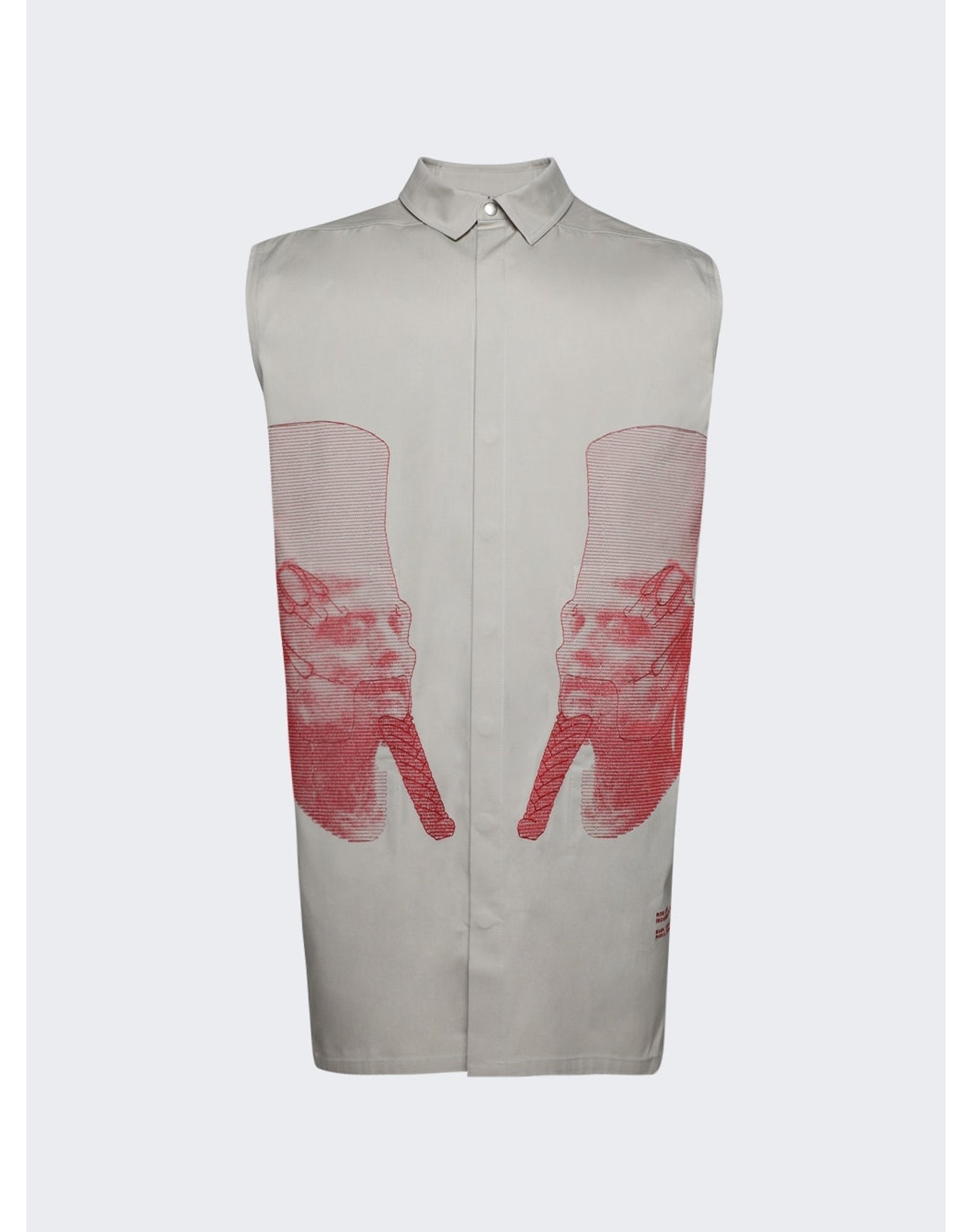 Rick Owens | Men | Ron Jumbo Outershirt | Pearl x Cardinal Red