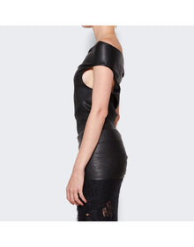 Rick Owens | Women | Athena Leather Tank Top | Black