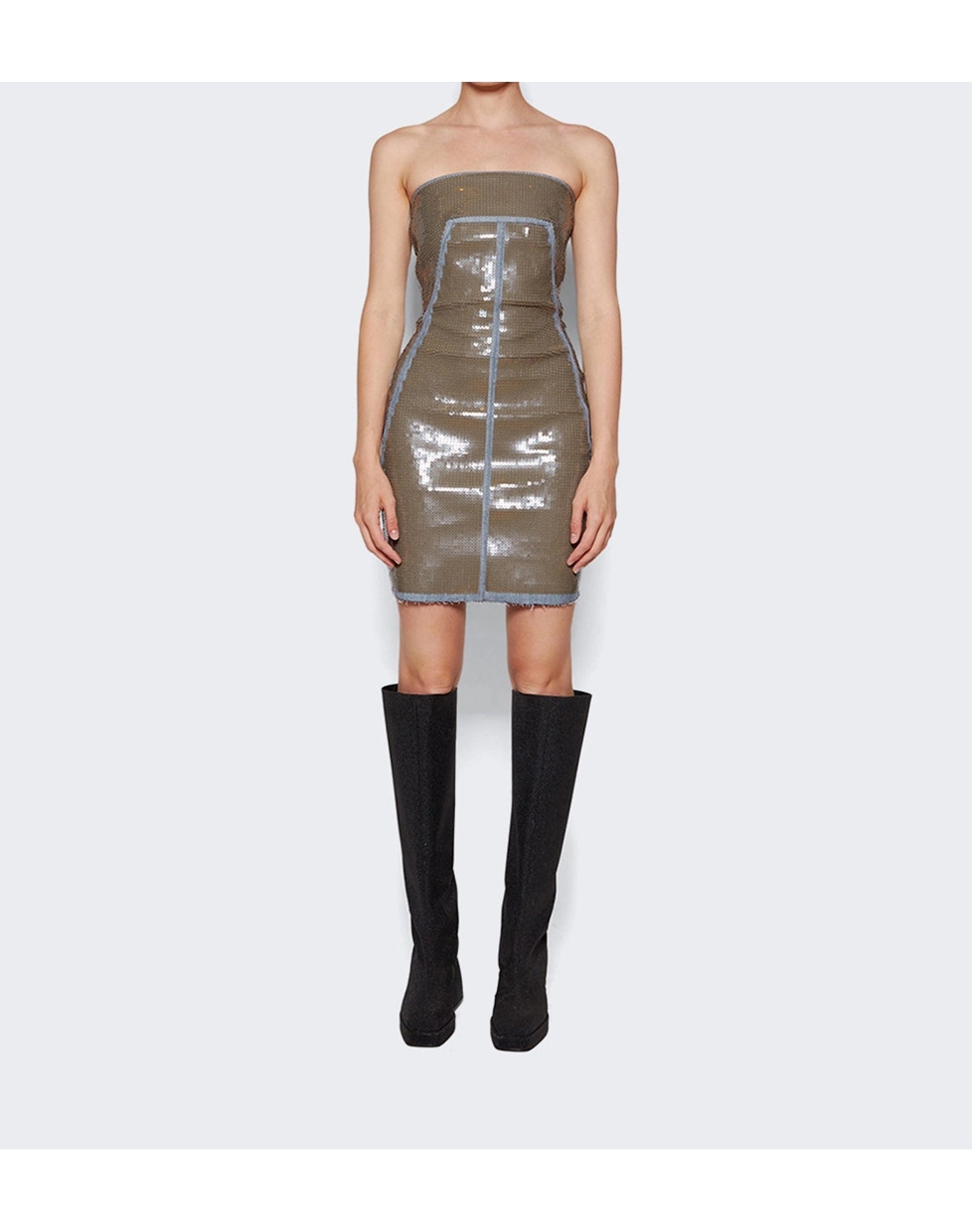 Rick Owens | Women | Embroidered Bustier Dress | Blue x Dust
