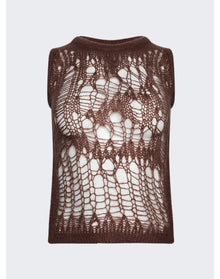 Rick Owens | Women | Spider Open-knit Tank Top | Brown
