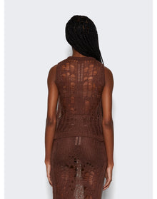 Rick Owens | Women | Spider Open-knit Tank Top | Brown