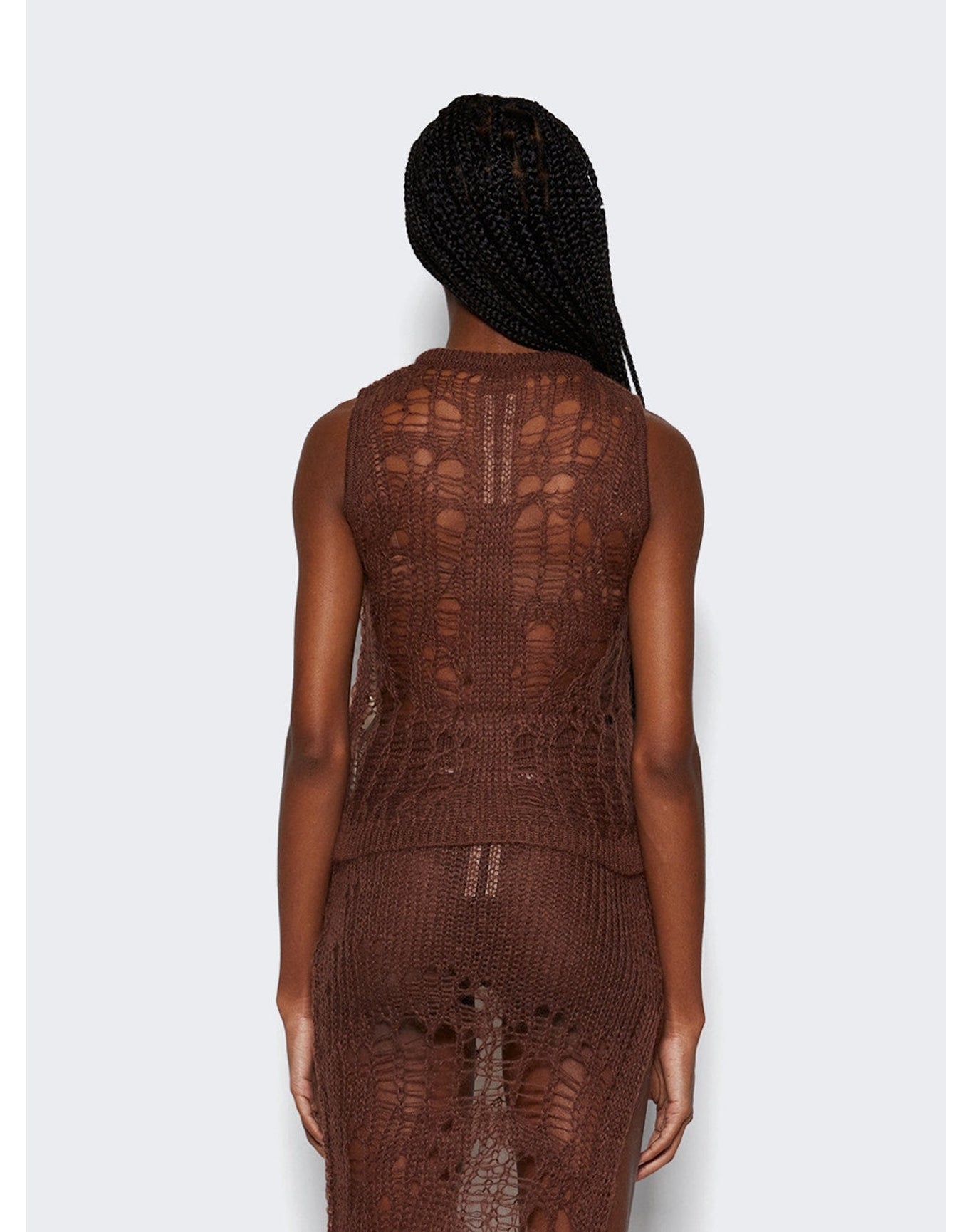 Rick Owens | Women | Spider Open-knit Tank Top | Brown