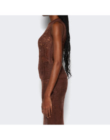 Rick Owens | Women | Spider Open-knit Tank Top | Brown