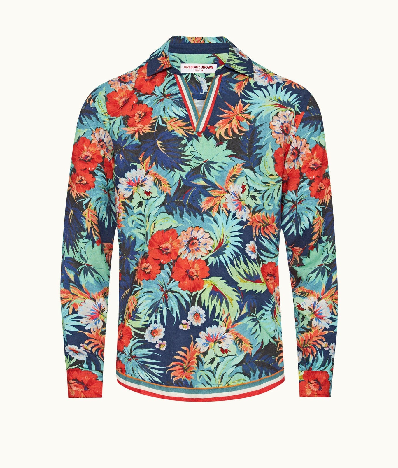 Ridley Linen Multi Anemone Relaxed Fit Overhead Shirt | Multicolour