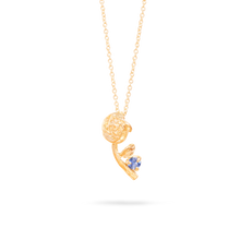 Stone and Strand 10K Yellow Gold Rose Charm With Blue Sapphire Necklace Front Image