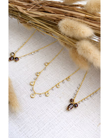 Rough Diamond Station Necklace | 14K Two Tone Gold