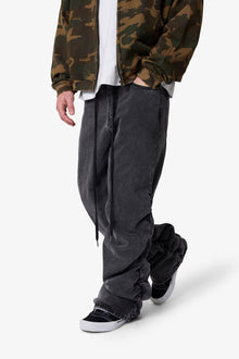 Ruched Denim | Washed Black