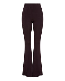 Ribbed Flare Pants Chocolate Coloured
