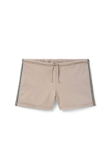 Women | Vintage Side Stripe Loose Fit Fleece Short | Woodsmoke