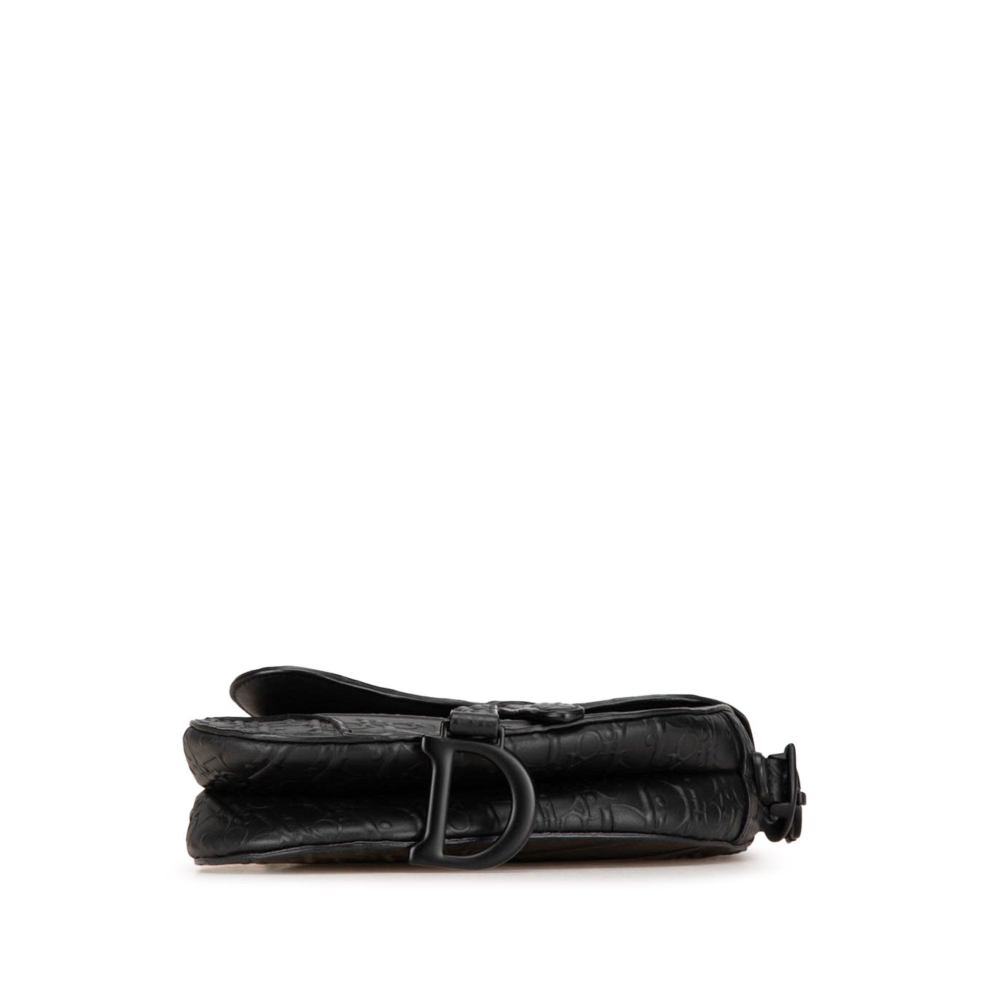 Dior | Pre-Owned Mini Oblique Embossed Calfskin Saddle | Black