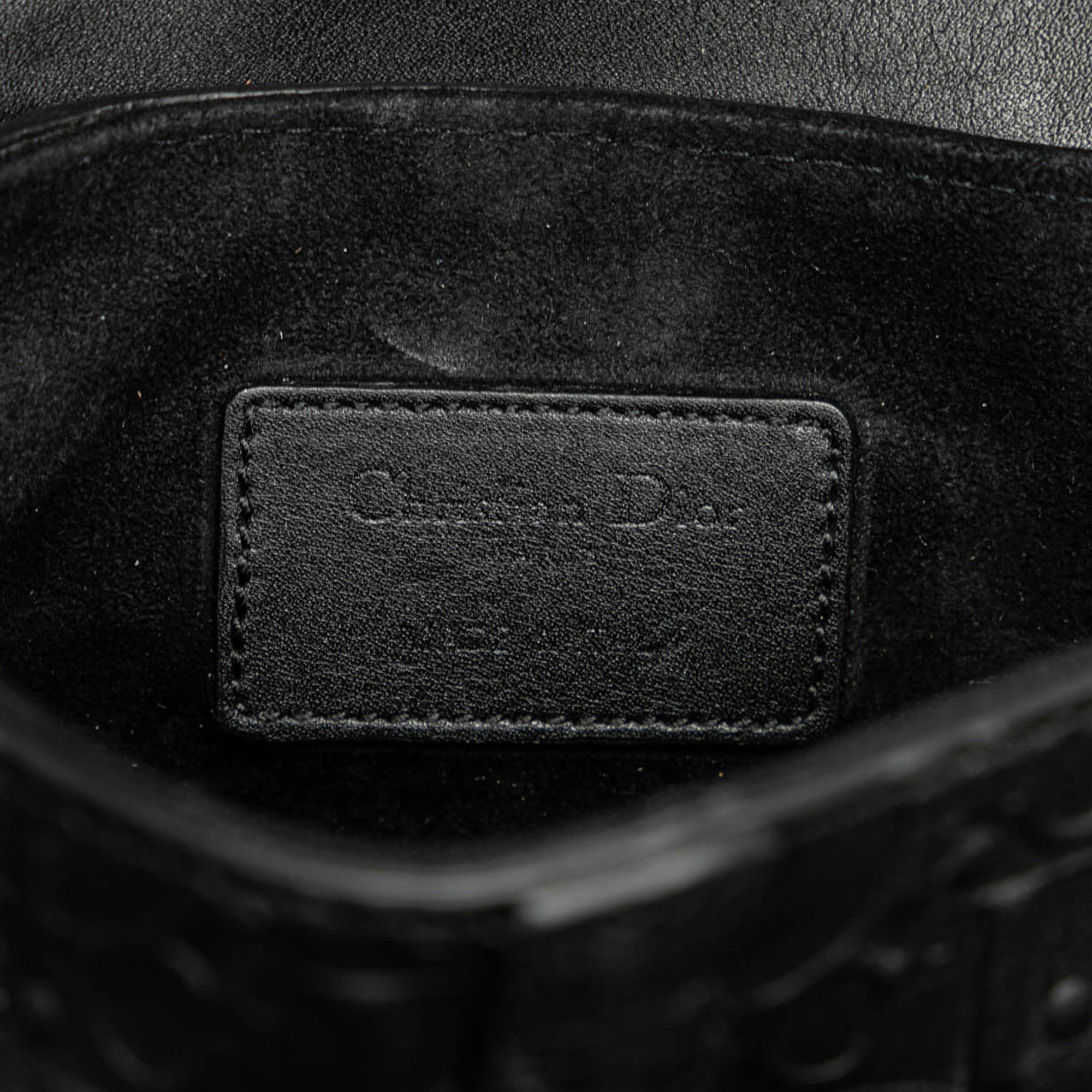 Dior | Pre-Owned Mini Oblique Embossed Calfskin Saddle | Black