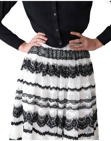 Embroidered Ball Skirt | White x Black