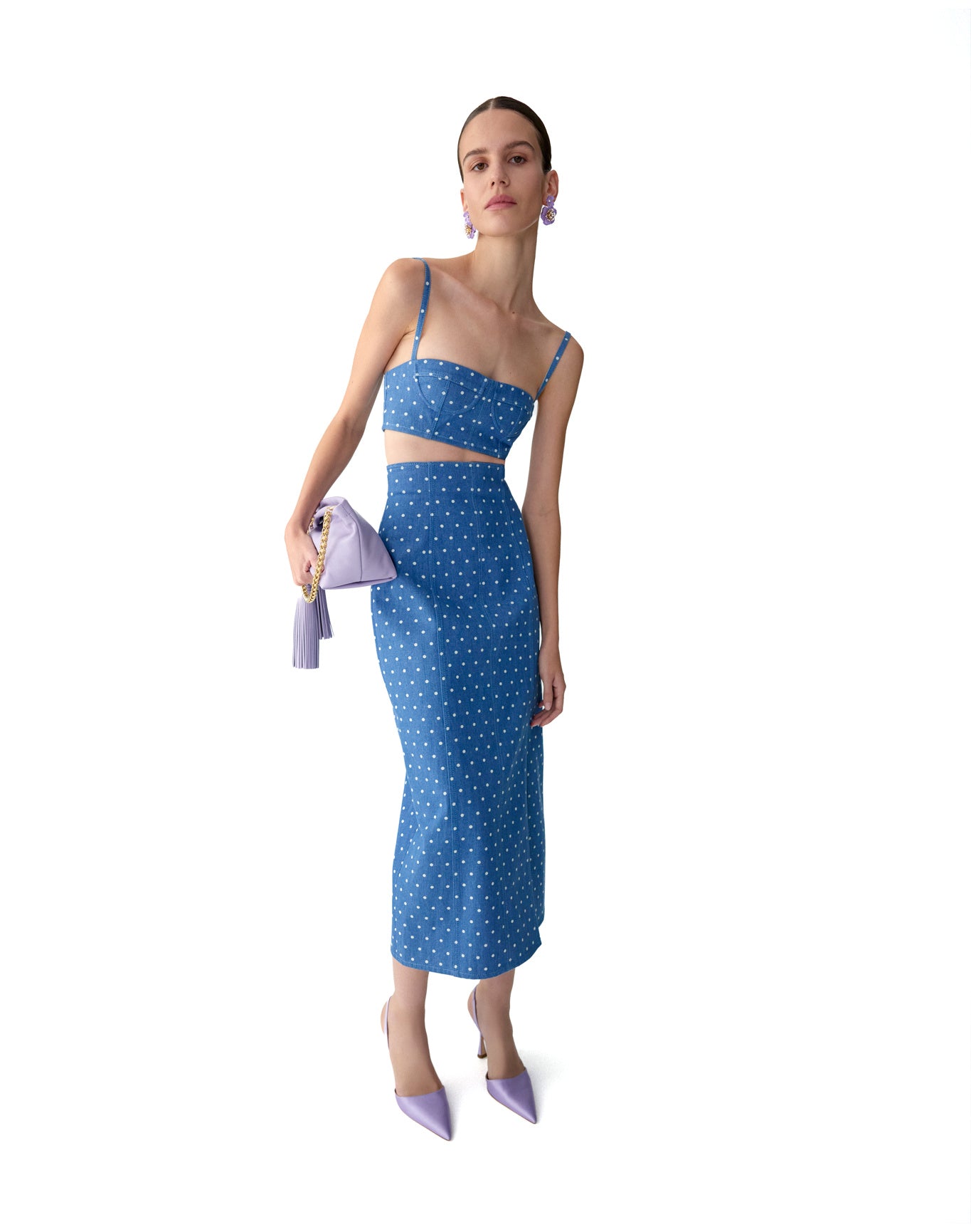 Thin Strap Bustier Cropped Top | Light Blue