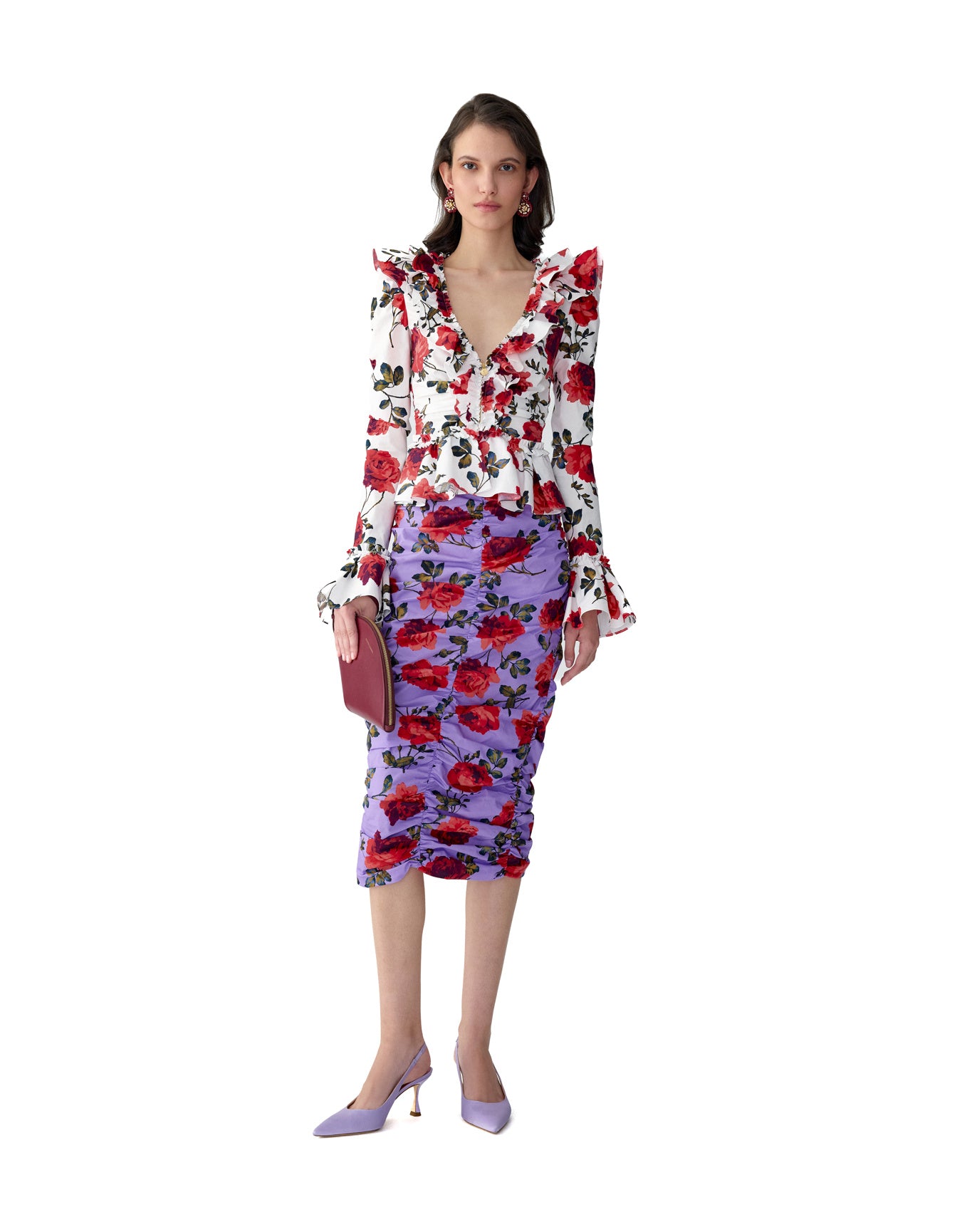 Ruched Pencil Skirt | Violeta Multi