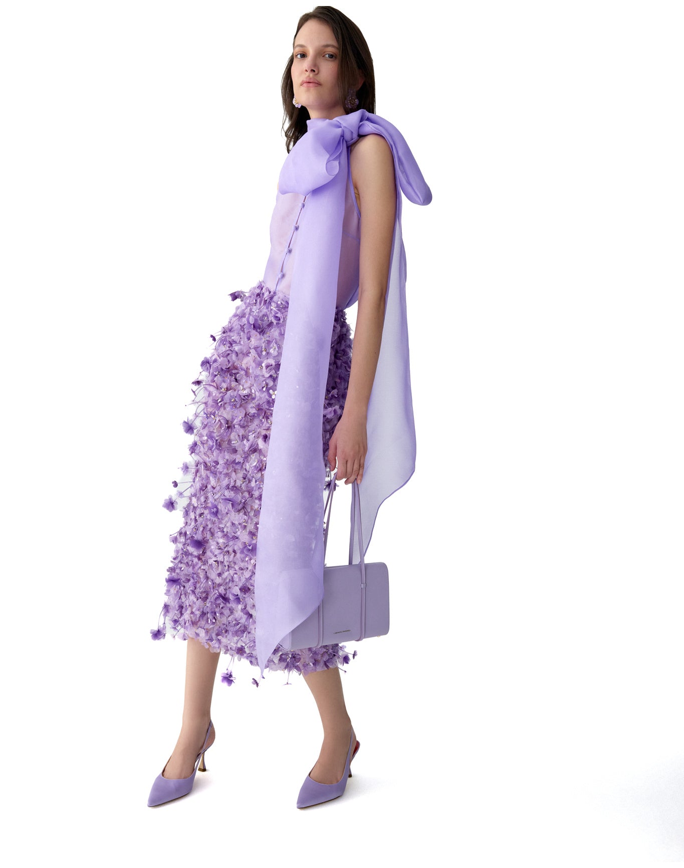 Sleeveless Button Front Top With Bow | Violeta