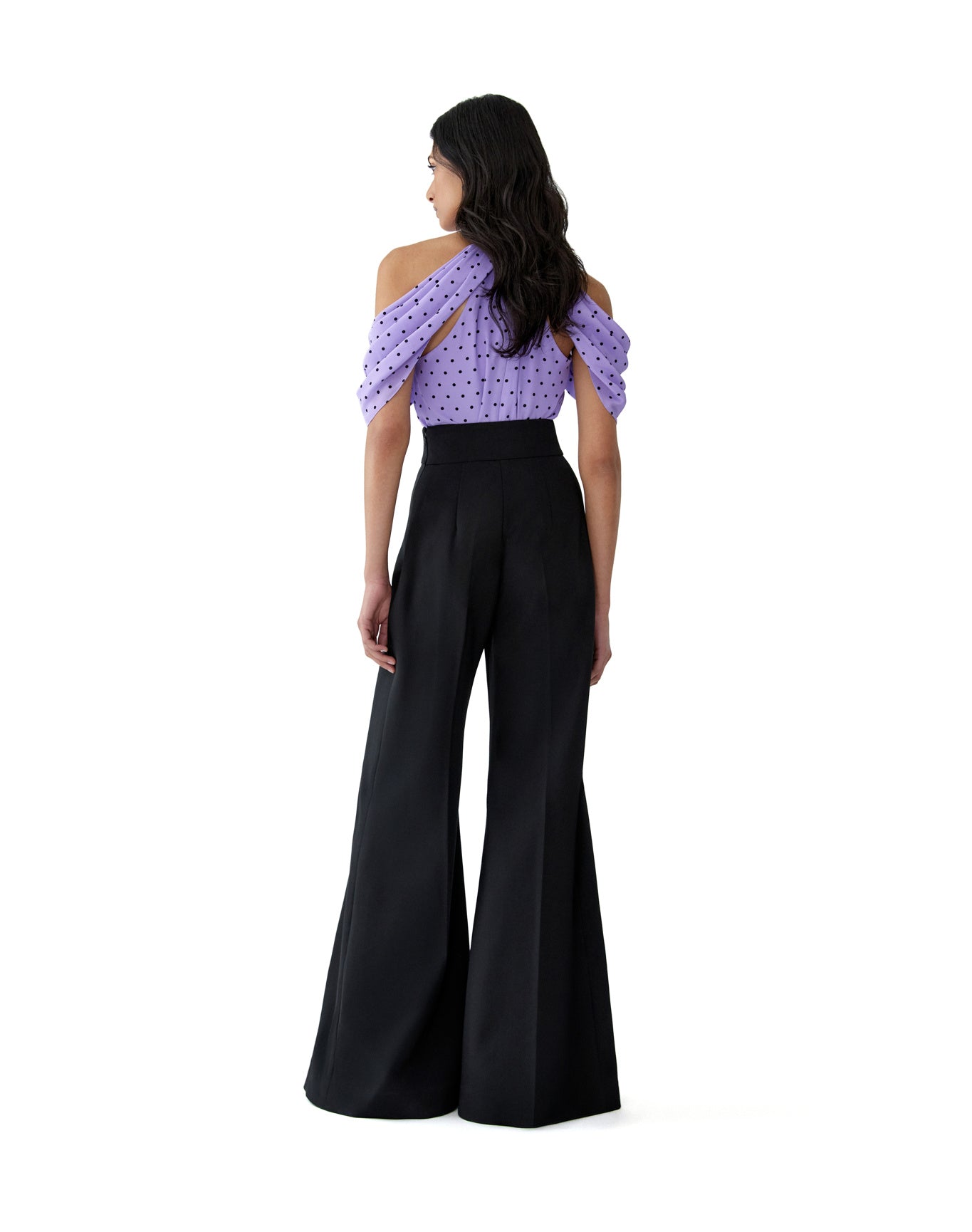 Halter Neck Draped Off Shoulder Top | Violeta Multi
