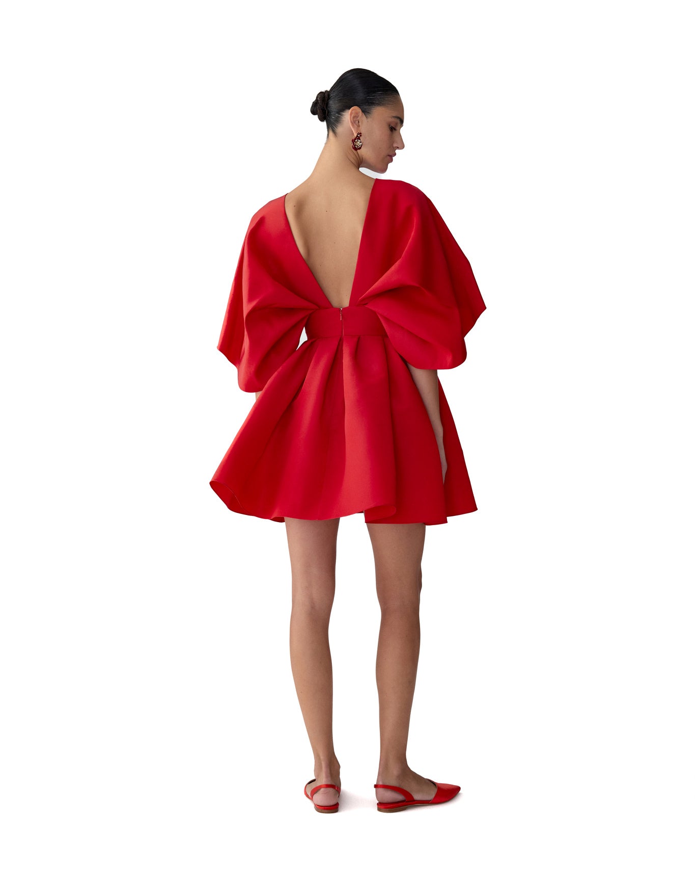 Fan Bodice Dress | Herrera Red