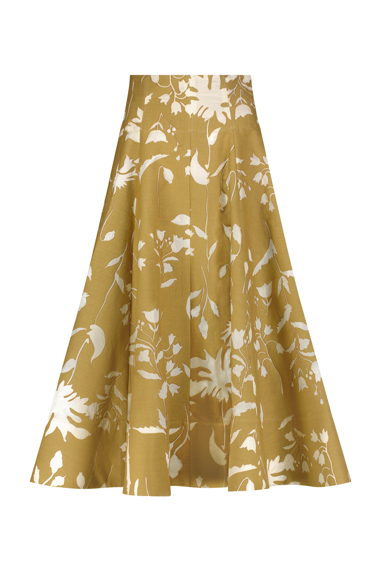 Floral Jacquard Parker Skirt | Camel
