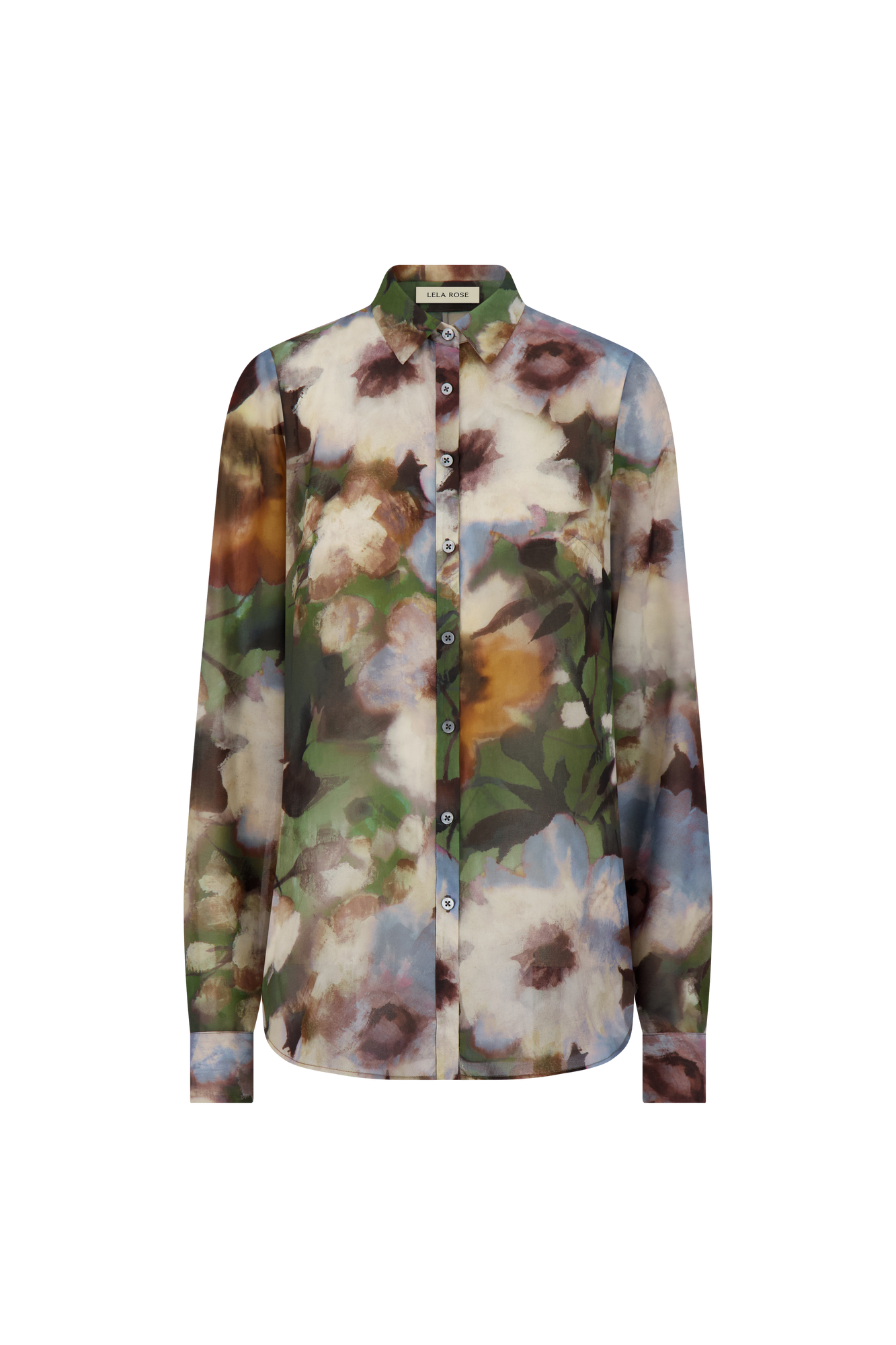Floral Printed Chiffon Lucy Shirt | Cactus Multi