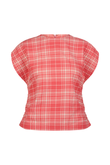 Plaid Seersucker Tie Top | Watermelon